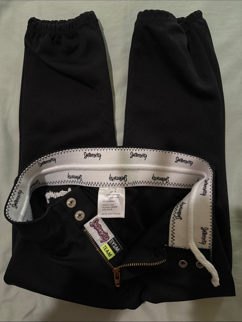 Intensity Black Girls’ Softball Pants with Branded Waistband- Youth S